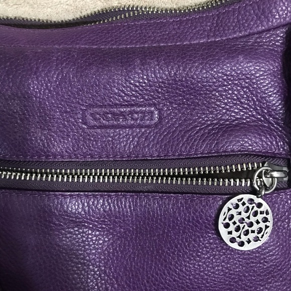 Coach Purple Leather Crossbody Purse - Picture 5 of 5